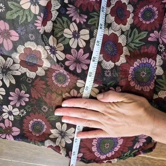 70s sheer boho floral cover up house coat nightgown robe by Cure size La… - Picture 8 of 8